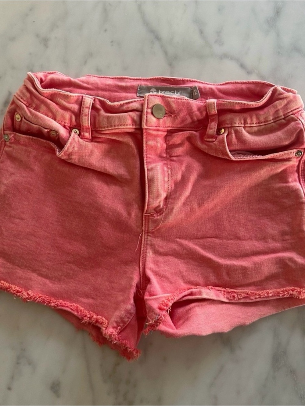 Tractr Pink Denim Cutoff Shorts